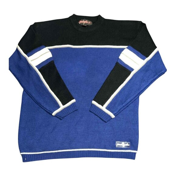 Red Spike Other - Red Spike Sweater Mens XL Blue Black White Striped Crewneck Pullover Hong Kong